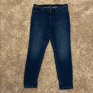 J. Crew Mid-Rise Skinny Jeans in Deep Blue